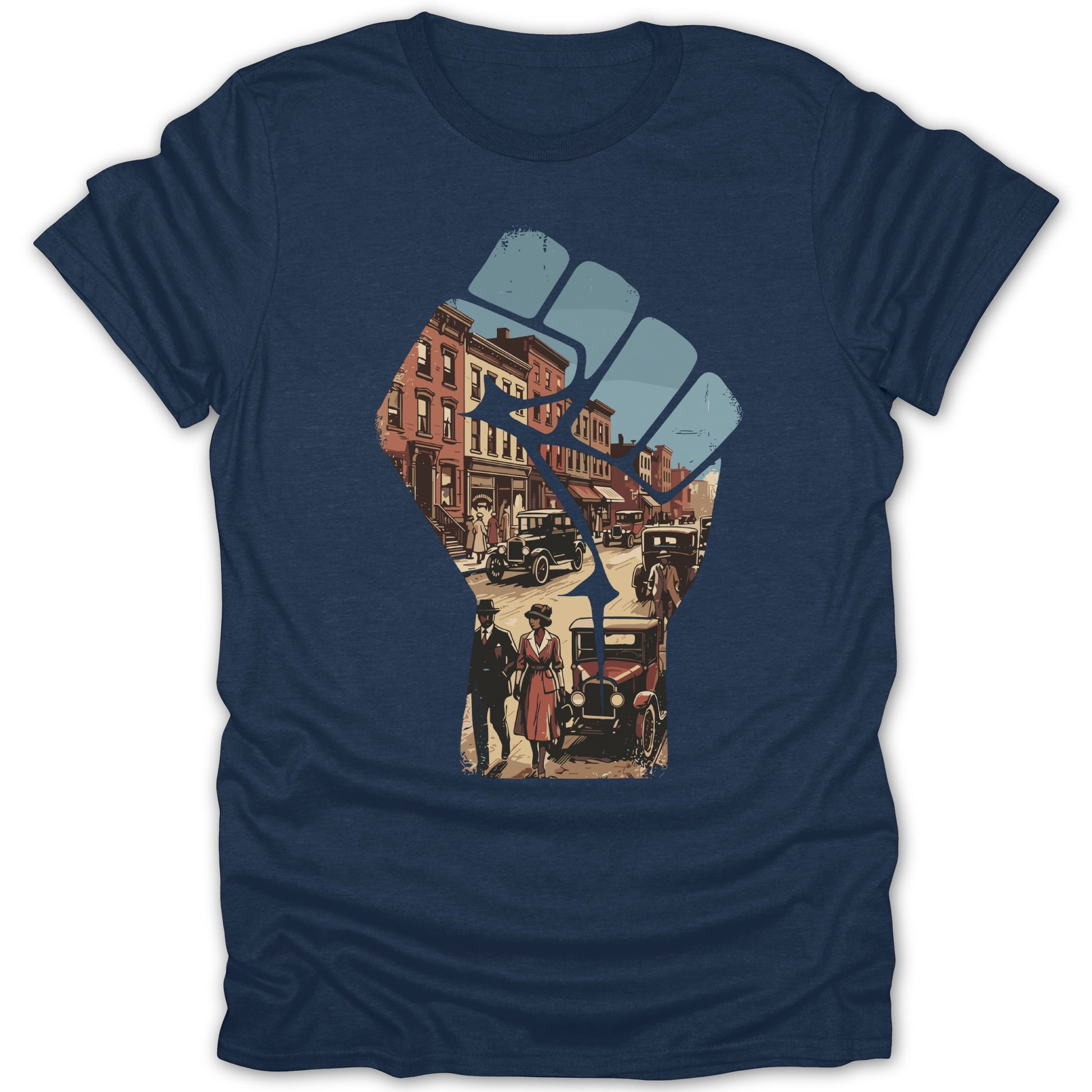 Historical Urban Scene in Fist Graphic T-Shirt