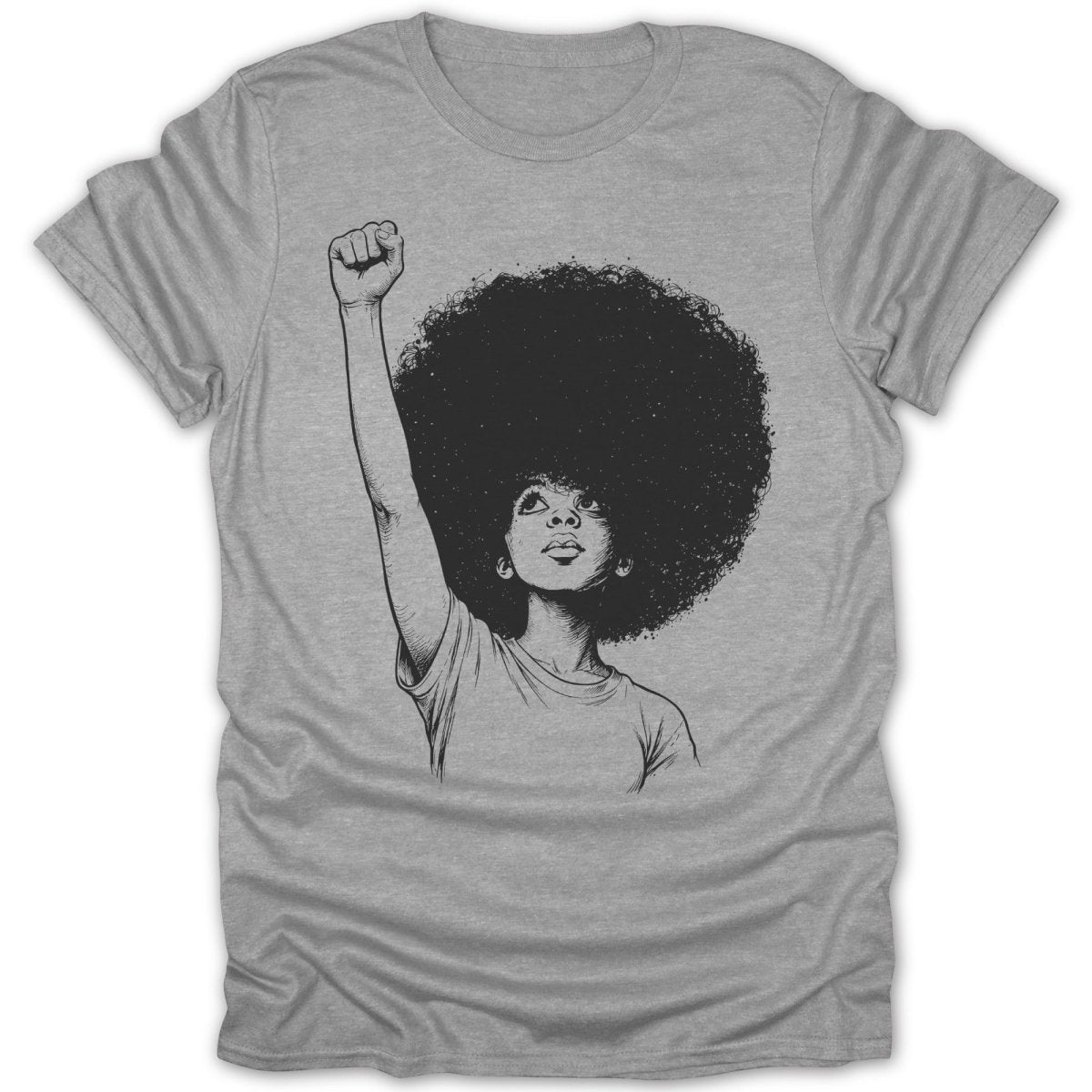 Afro Girl Fist B Tee - Zion Threadz