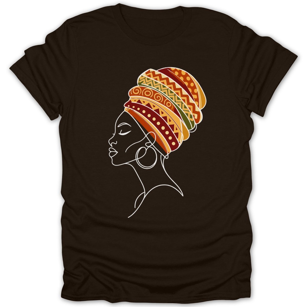 African Queen Colorful Head Wrap Tee - Zion Threadz