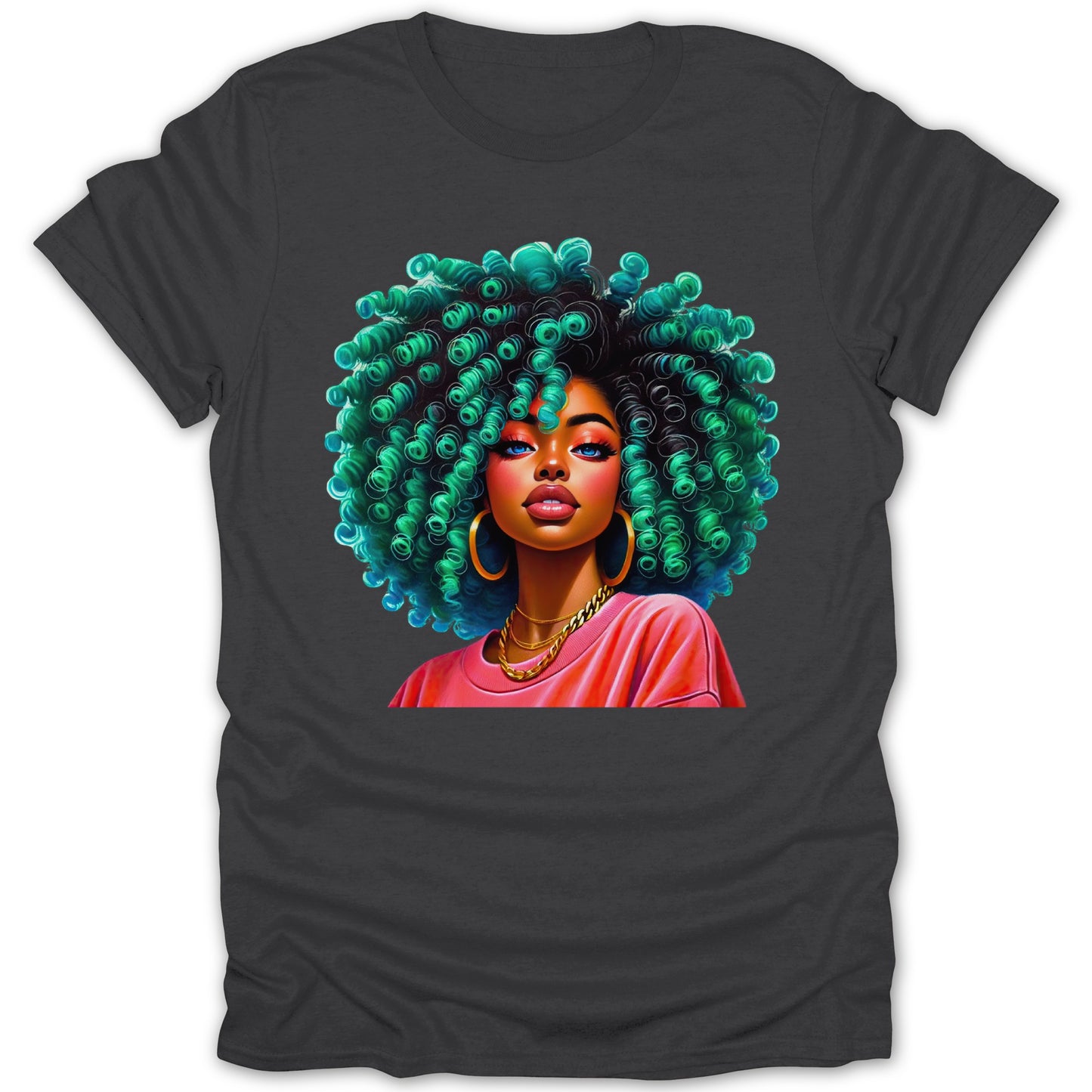 Vibrantly Colored Afro Hair Graphic T-Shirt product type