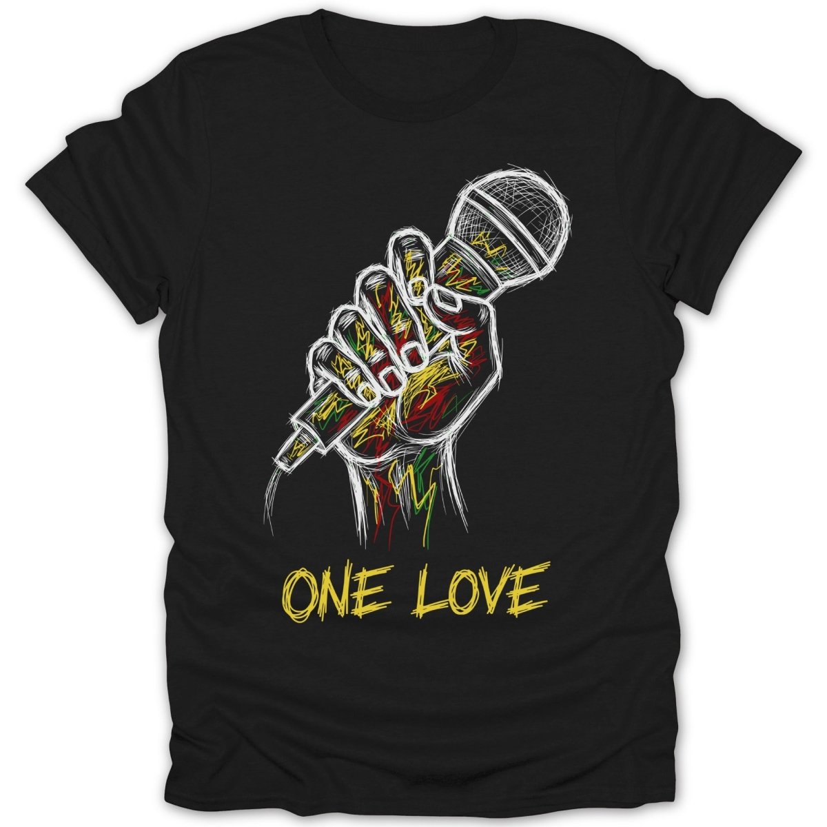 One Love Mic Sketch Tee - Zion Threadz