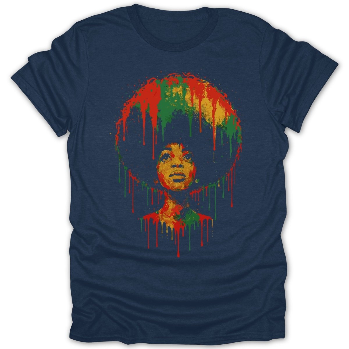 Afro Girl Paint Drip Tee - Zion Threadz