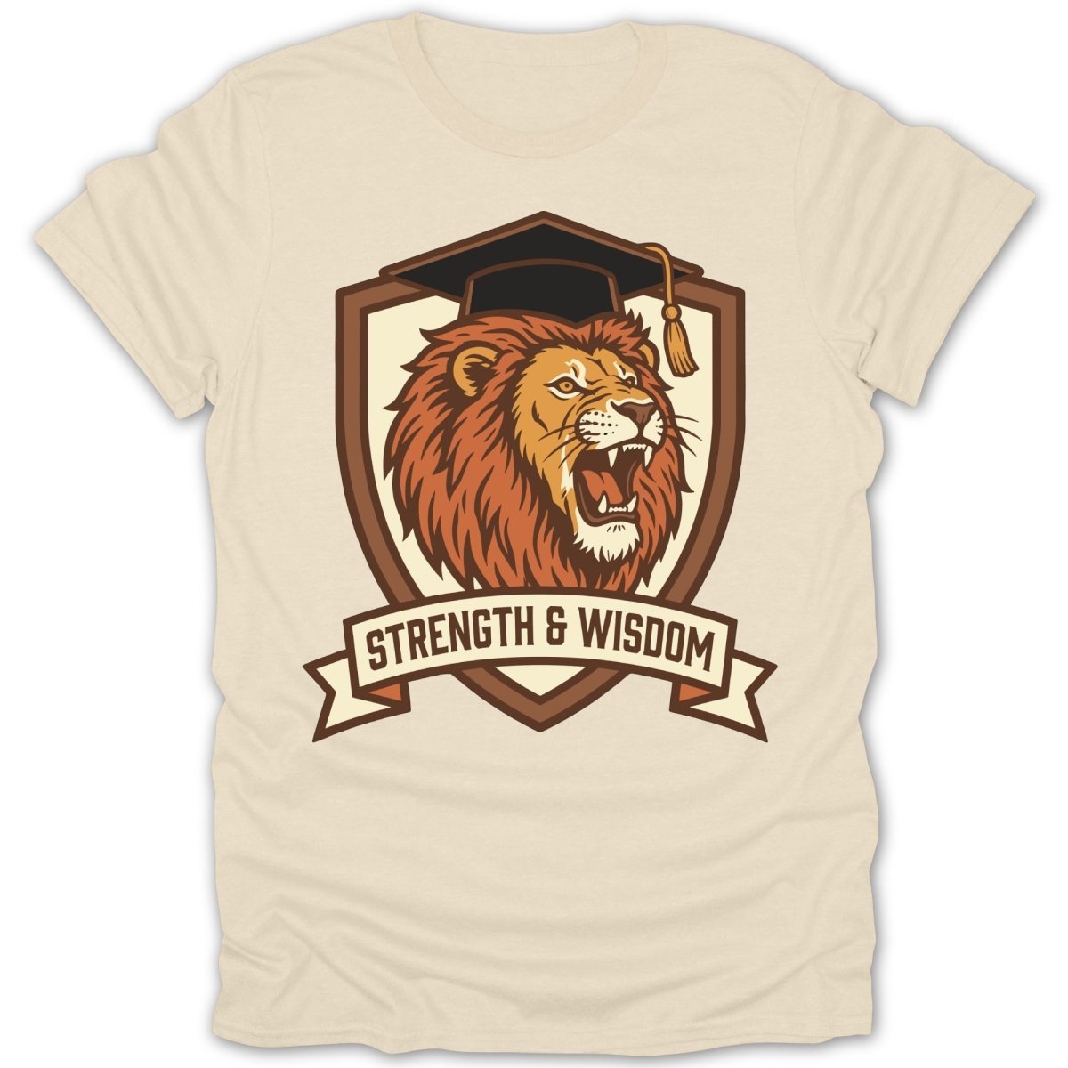 Strength Wisdom Lion Graduation Tee - Zion Threadz