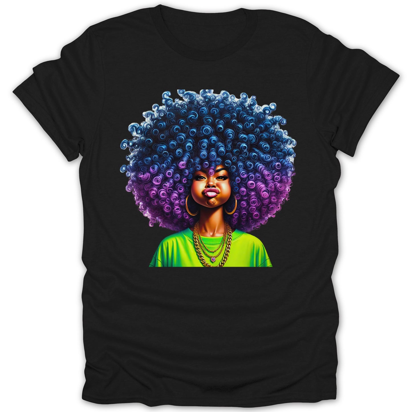 Colorful Curly Hair Art Graphic Design T-shirt product
