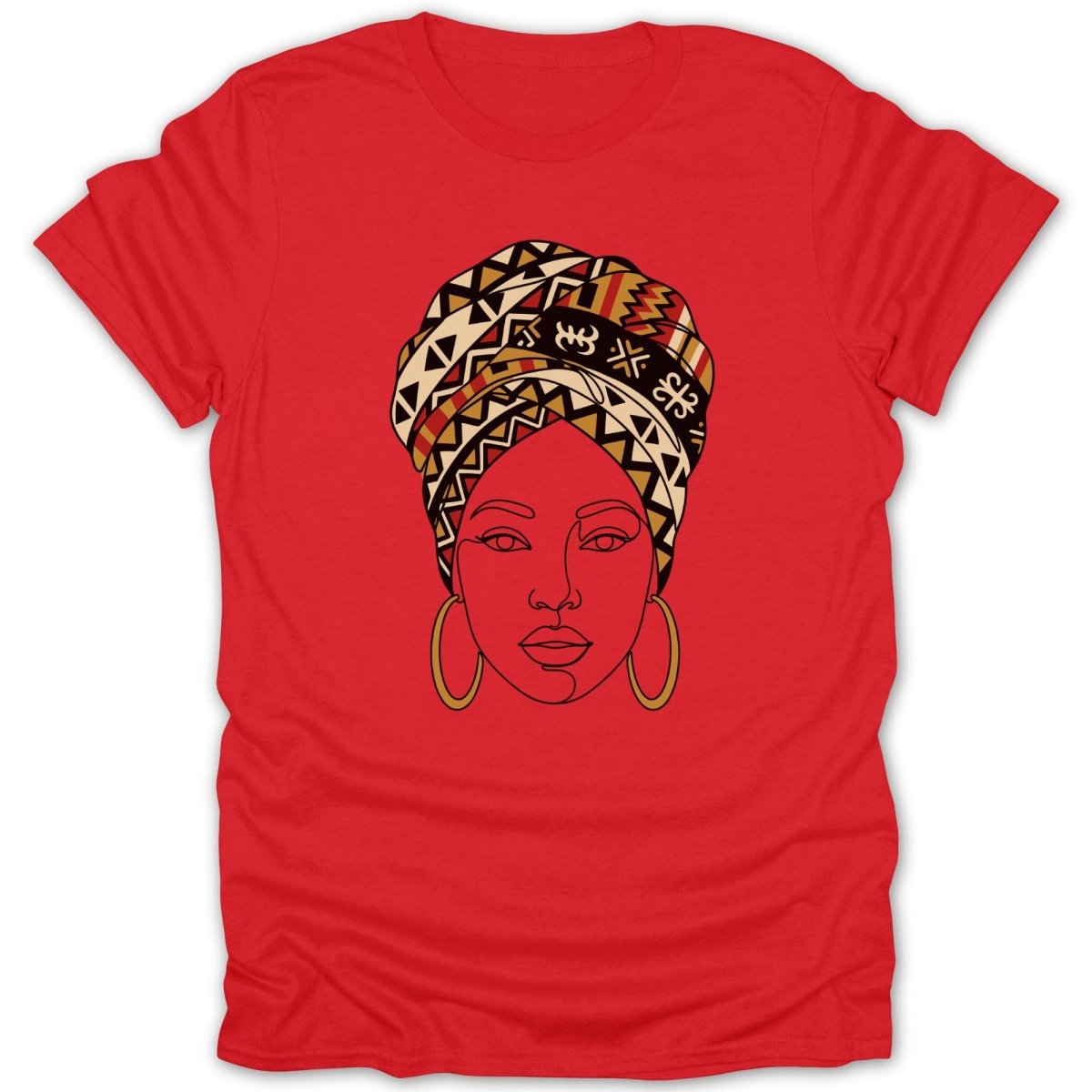 African Queen Adinkra Head Wrap Tee - Zion Threadz