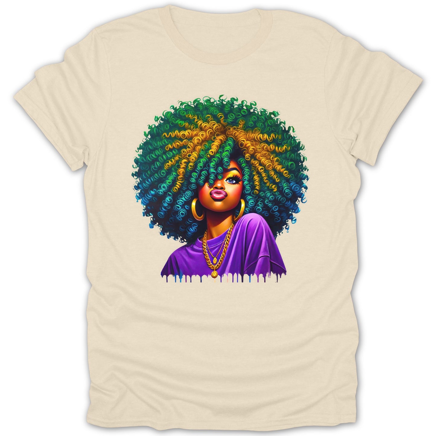 Colorful Curly Hair Art Design Graphic T-Shirt product