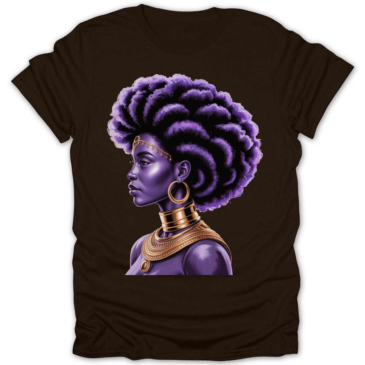 Afrocentric Art Purple Portrait African-American T-shirt