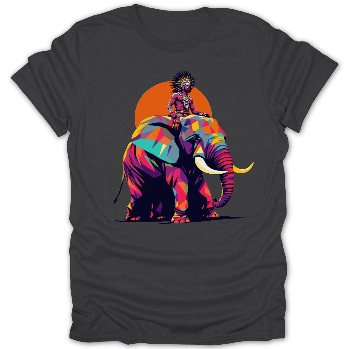 Colorful Elephant And Warrior Tee - Zion Threadz