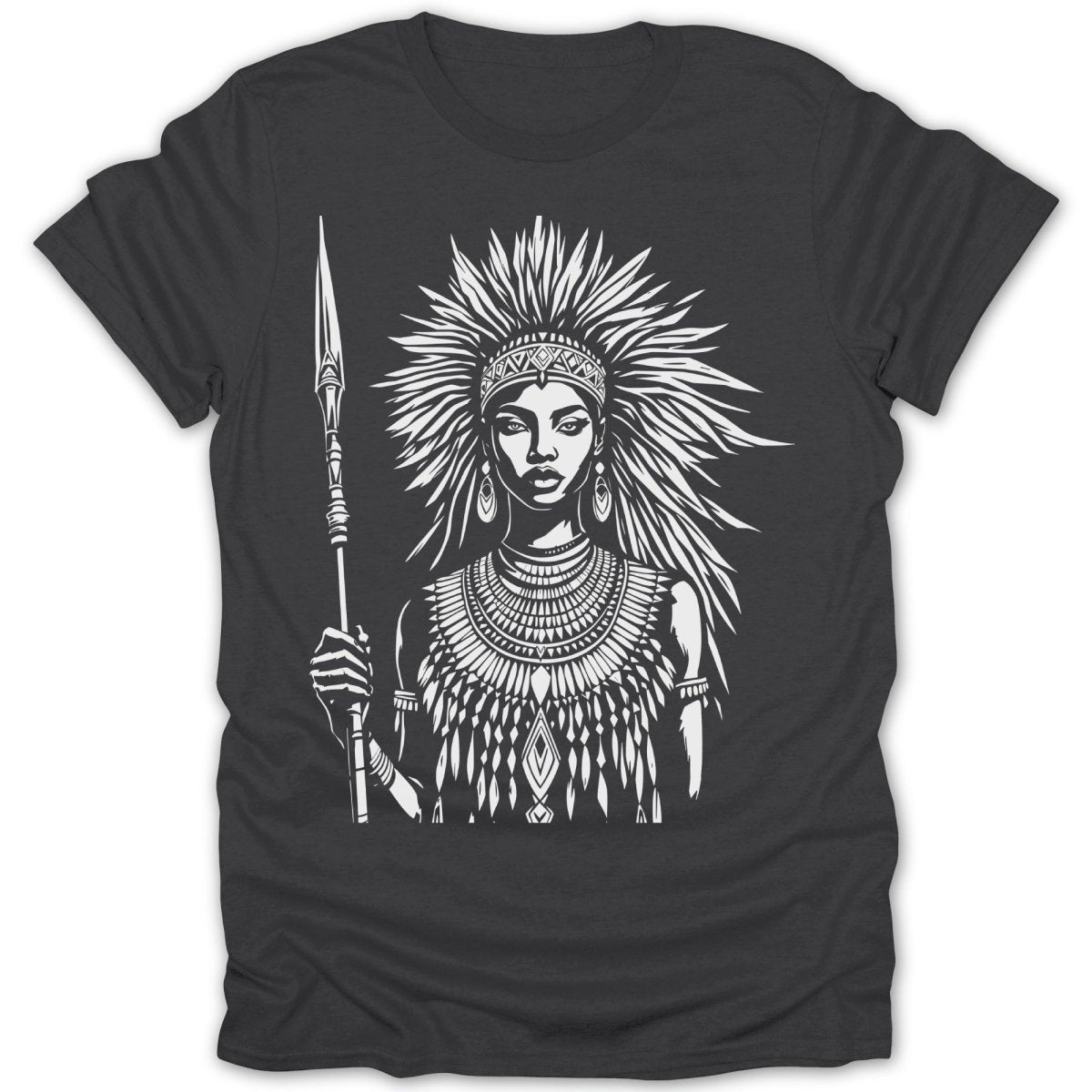 Tribal Warrior Woman With Spear Tee - Zion Threadz
