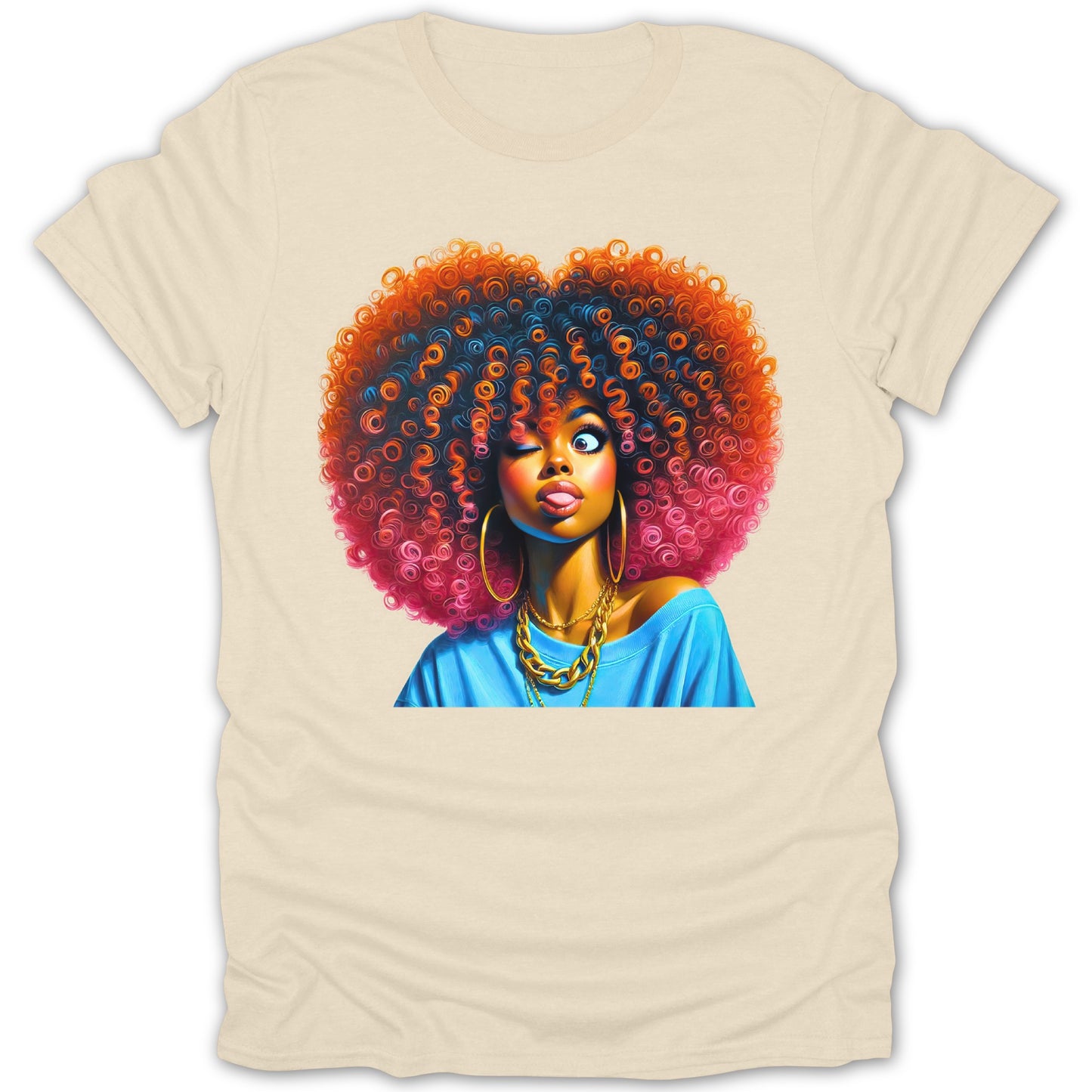 Colorful Afro Illustration Graphic Tee product type