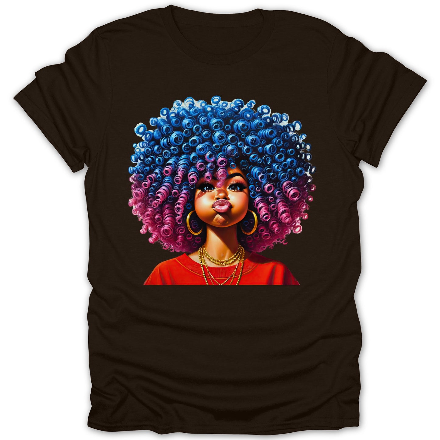 Colorful Afro Art Girl Printed T-shirt Unique Design product