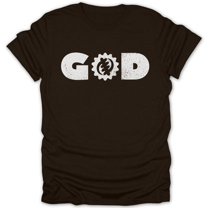 GOD with Gye Nyame Symbol Distressed Tee - Zion Threadz