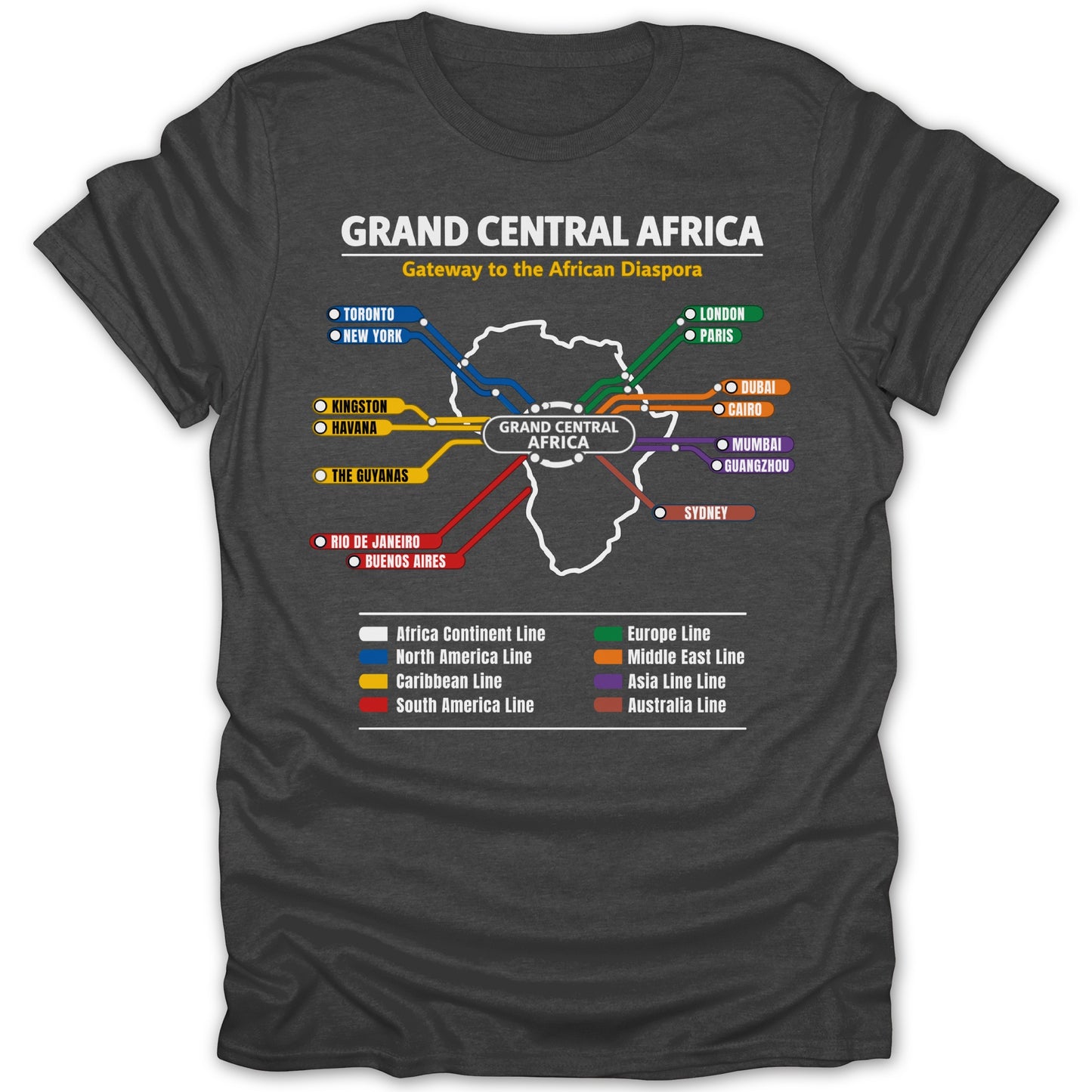 Grand Central Africa Map Graphic T-Shirt