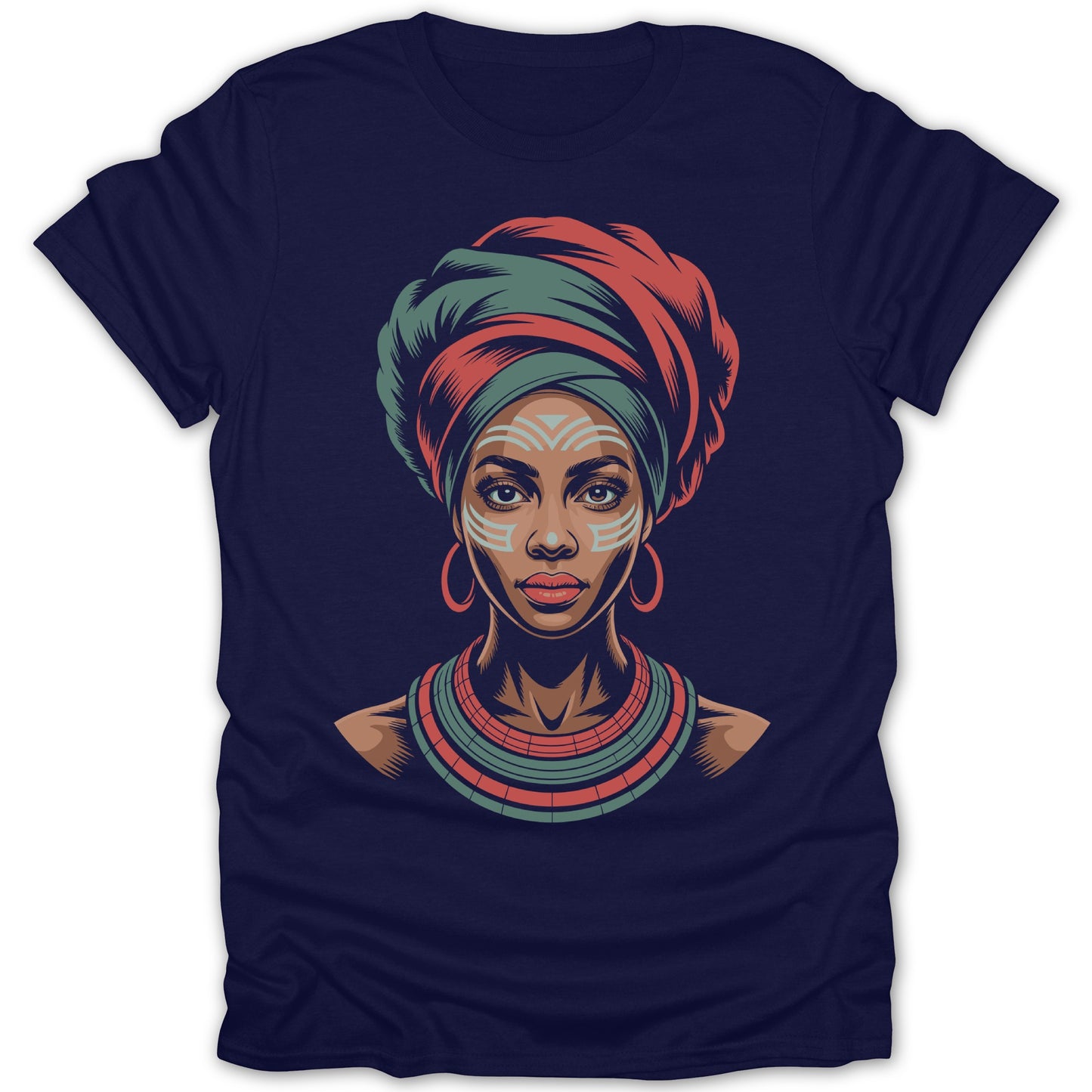 Vibrant Tribal Headdress and Face Paint T-shirt