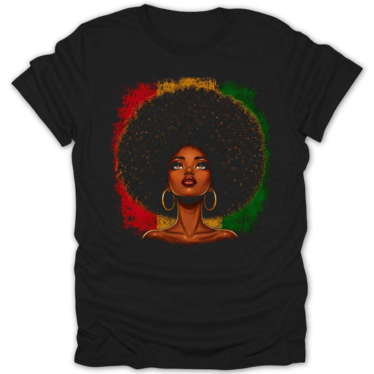 Juneteenth Afro Girl Cartoon Tee - Zion Threadz