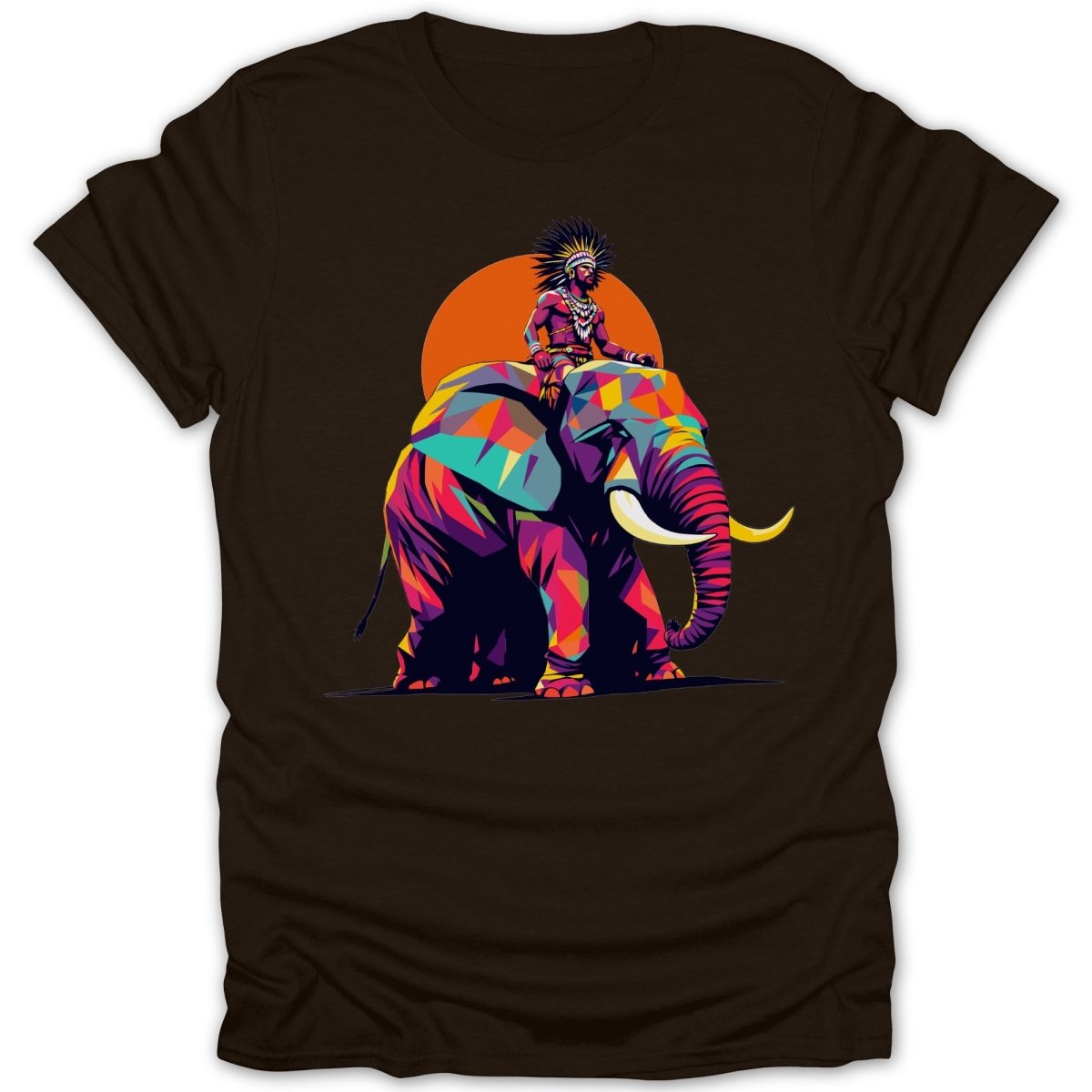 Colorful Elephant And Warrior Tee - Zion Threadz