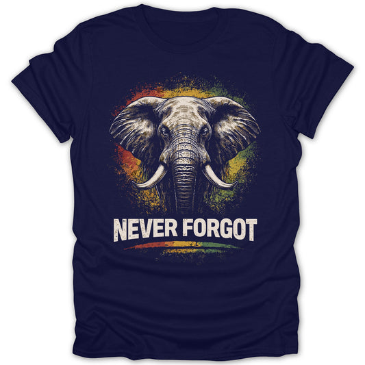 Never Forgot Elephant Print Graphic T-Shirt