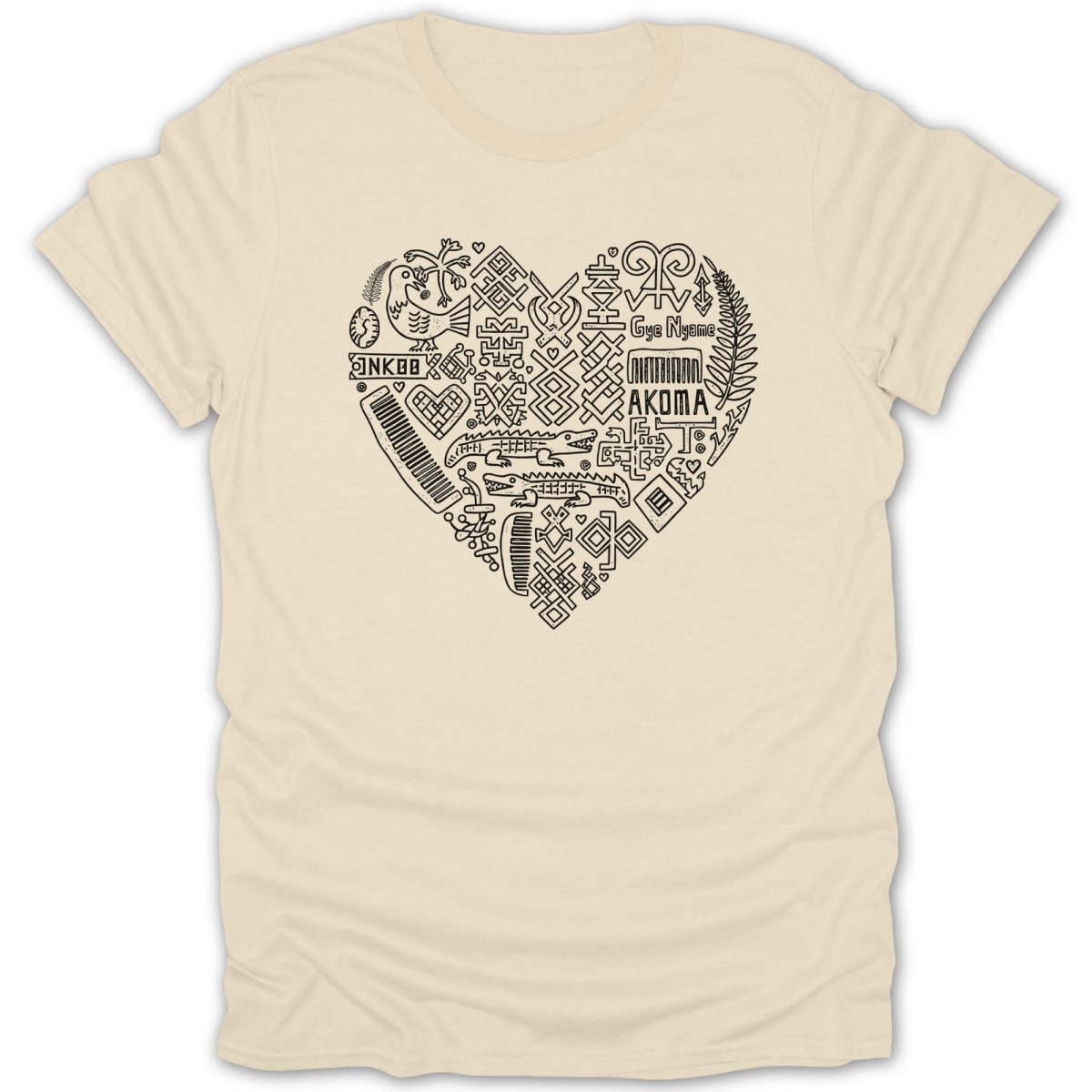 Adinkra Symbols Heart Tee - Zion Threadz