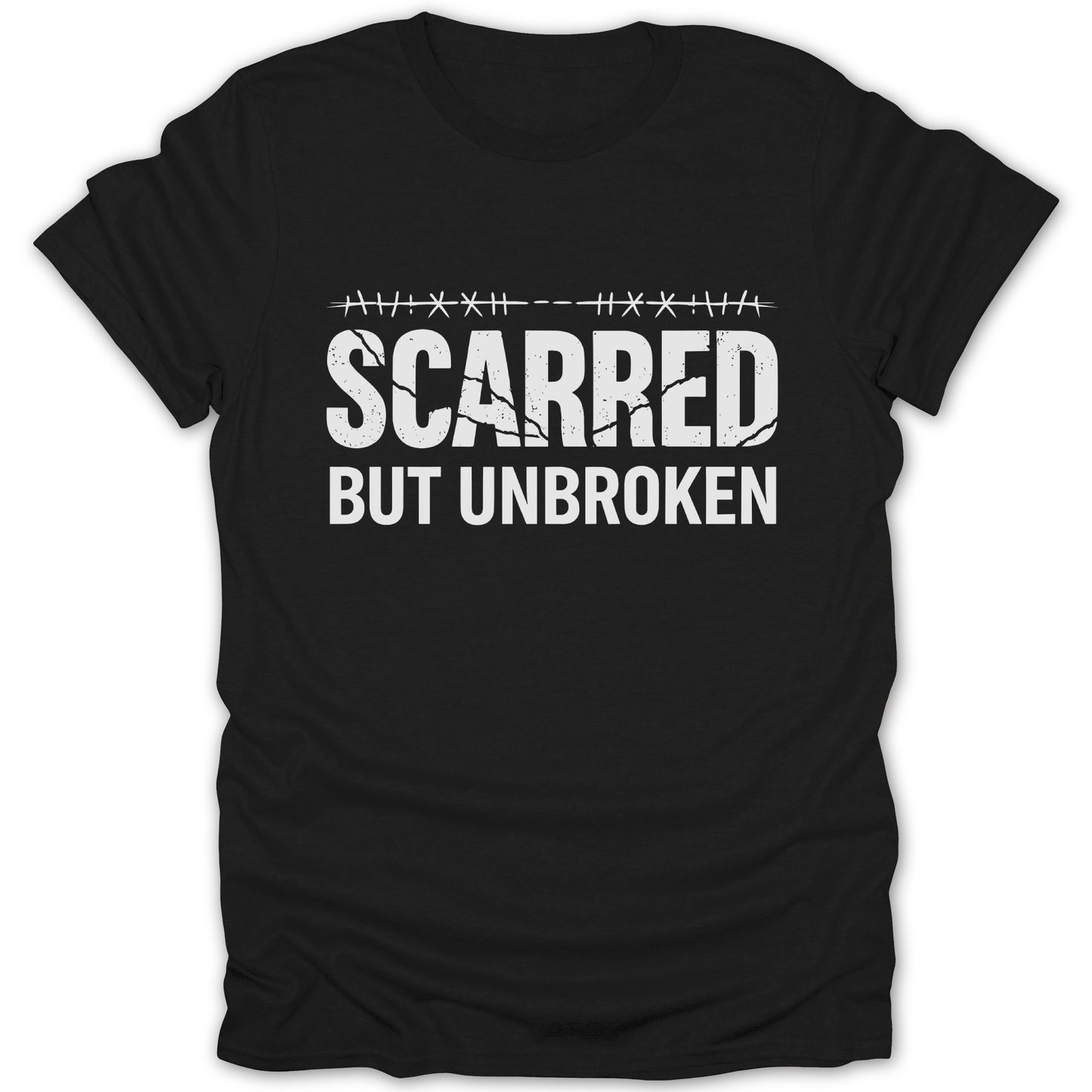Scarred But Unbroken Motivational Tee Shirt