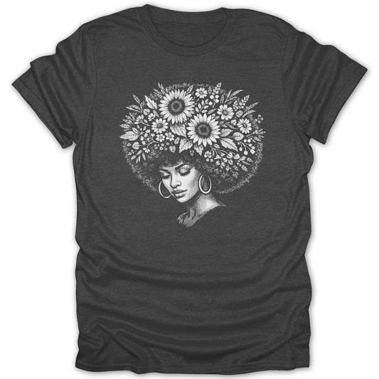 Afro Girl Bloom Tee - Zion Threadz