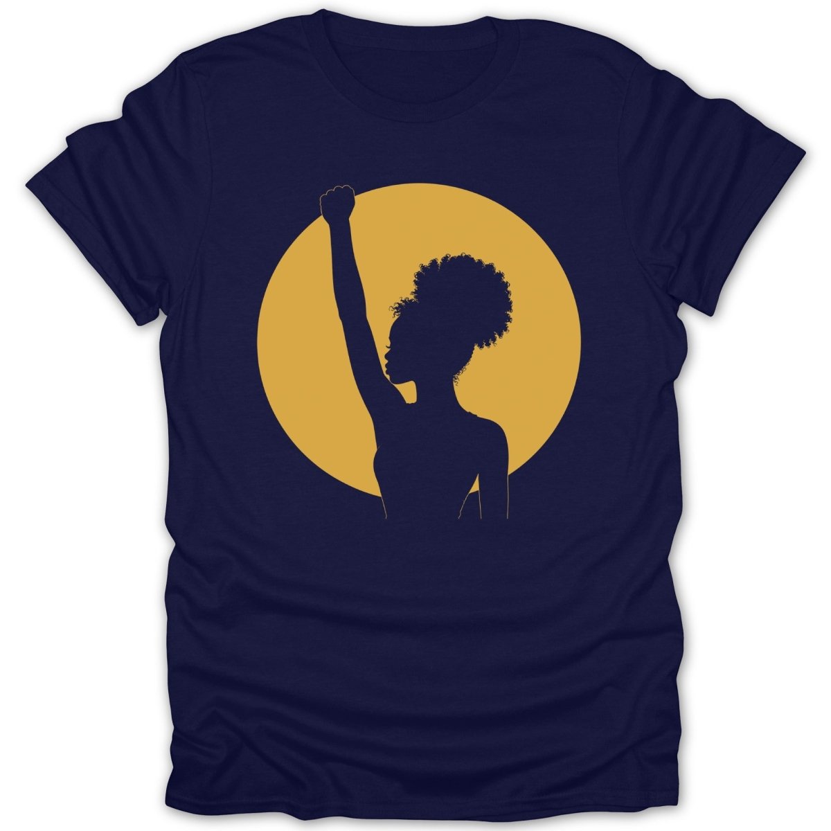 Black Woman Raised Fist Silhouette Tee - Zion Threadz