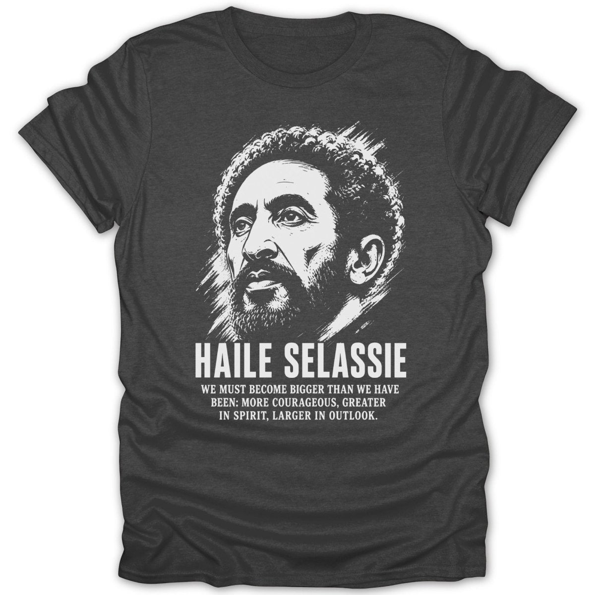 Haile Selassie Portrait Quote 2 Tee - Zion Threadz