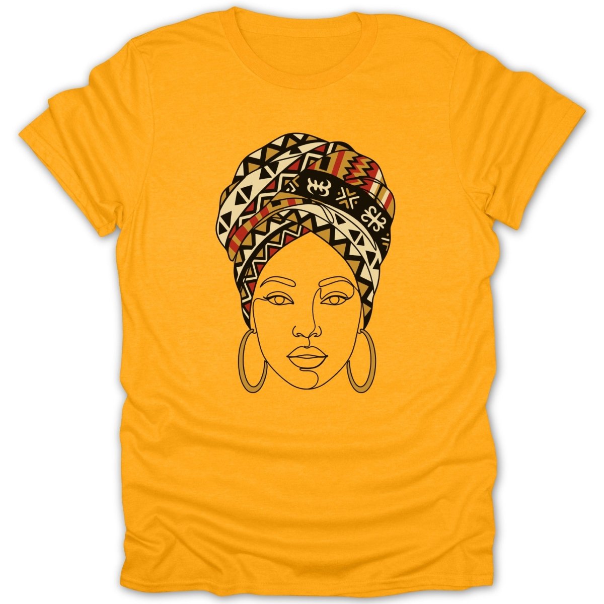 African Queen Adinkra Head Wrap Tee - Zion Threadz