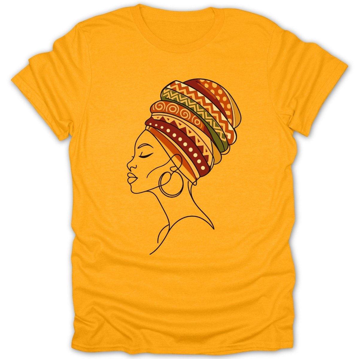 African Queen Colorful Head Wrap Tee - Zion Threadz