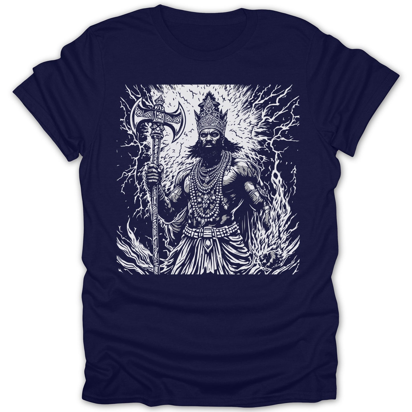 Intense Warrior with Axe Graphic Tee Art Work Shirt