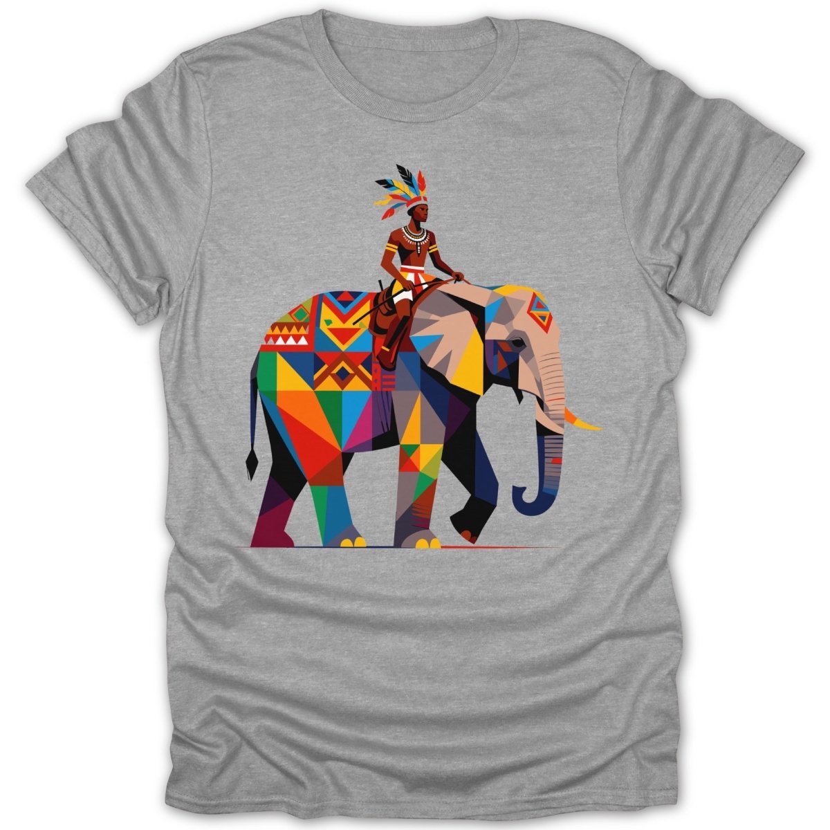 Colorful Tribal Elephant With Rider Tee - Zion Threadz