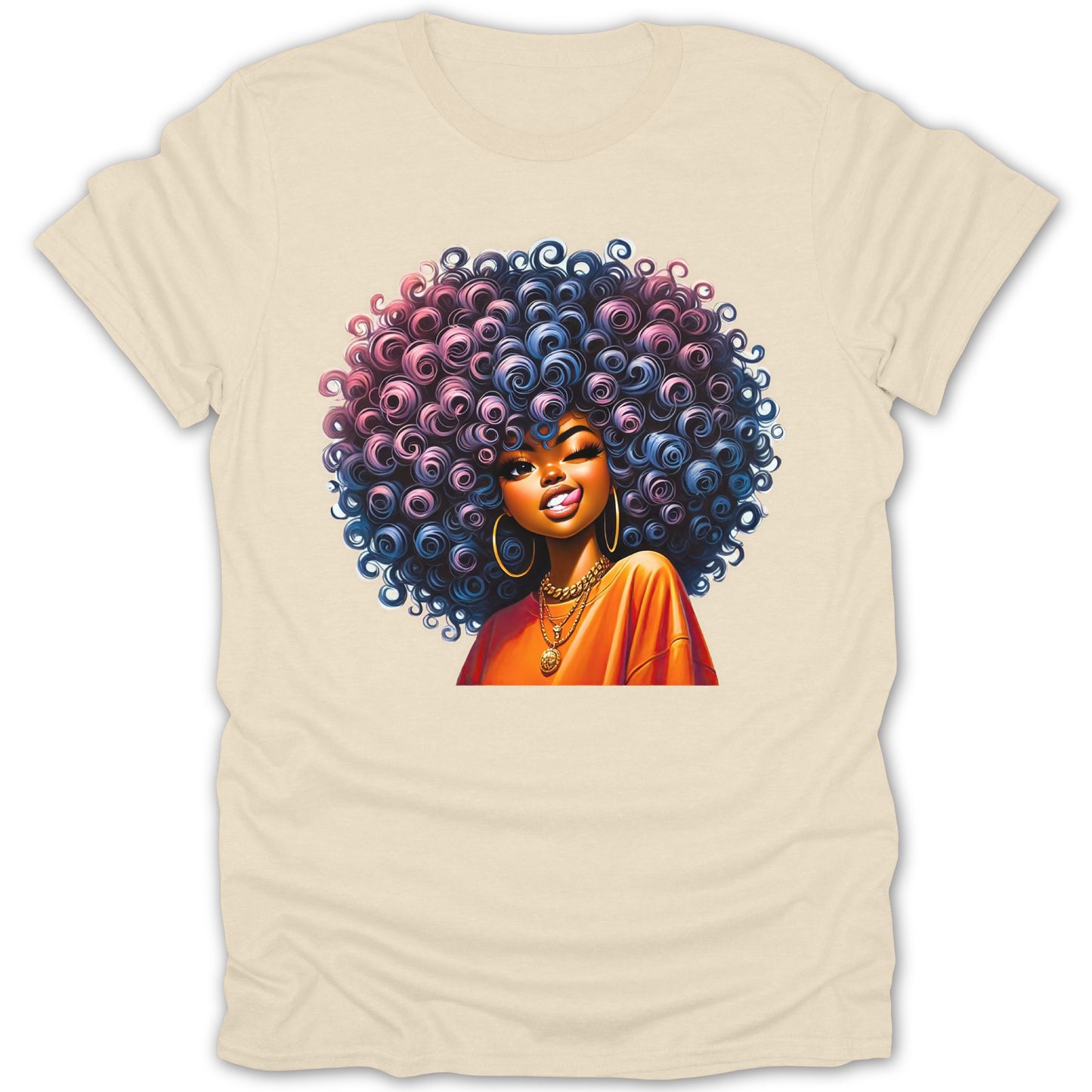 Iconic Colorful Afro Curly Hair Fashion T-Shirt product
