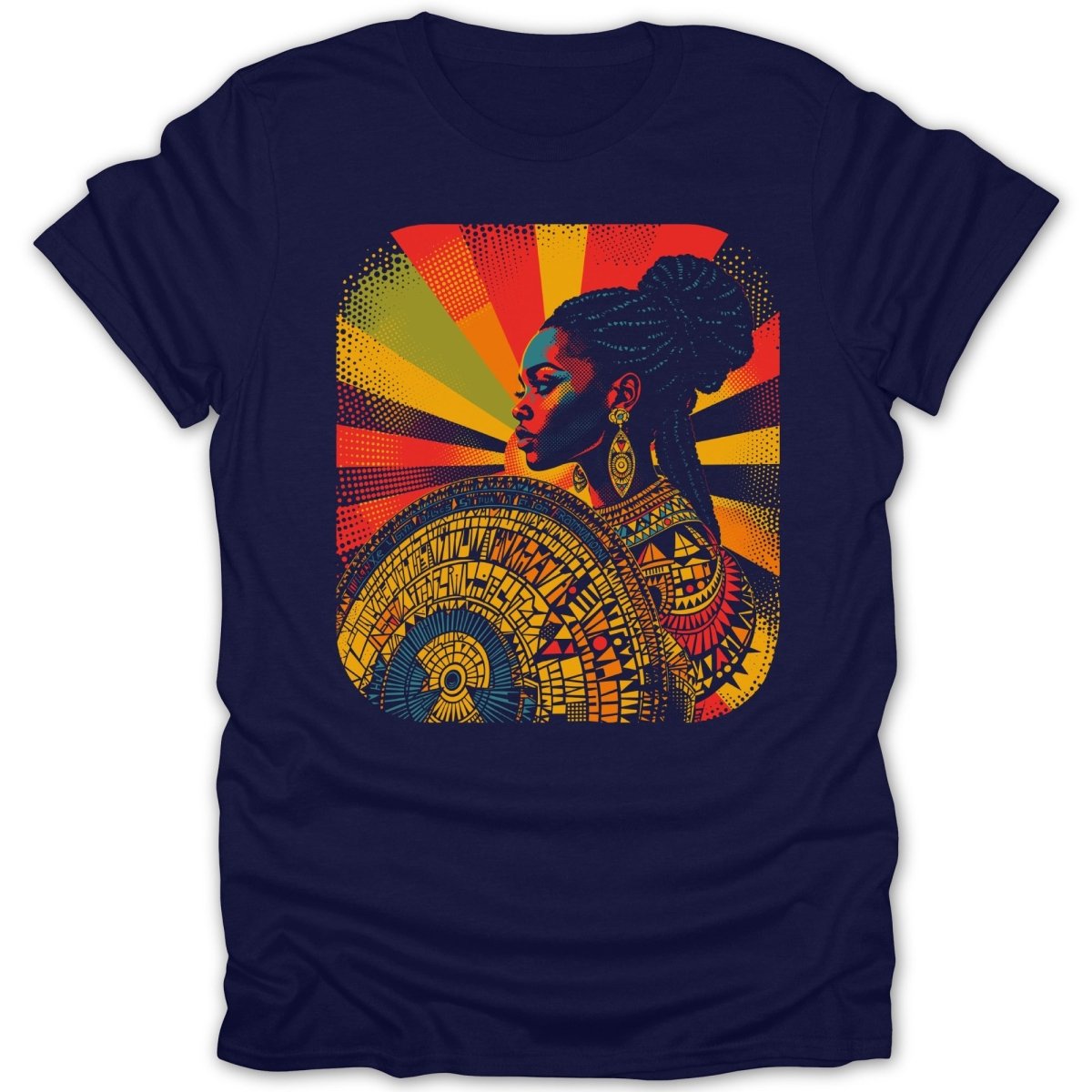 Shield Woman with Abstract Tribal Pattern Tee - Zion Threadz