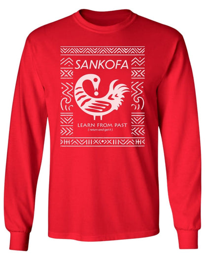 Sankofa Adinkra Pattern Long Sleeve Tee - Zion Threadz