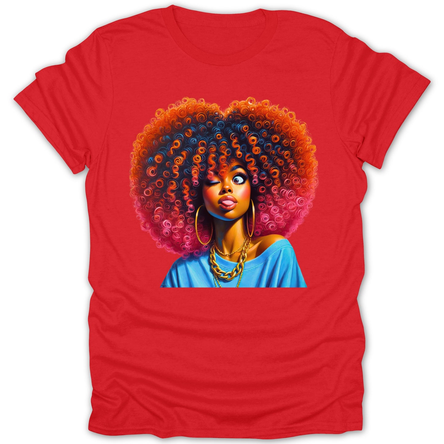 Colorful Afro Art Design Red T-Shirt product type