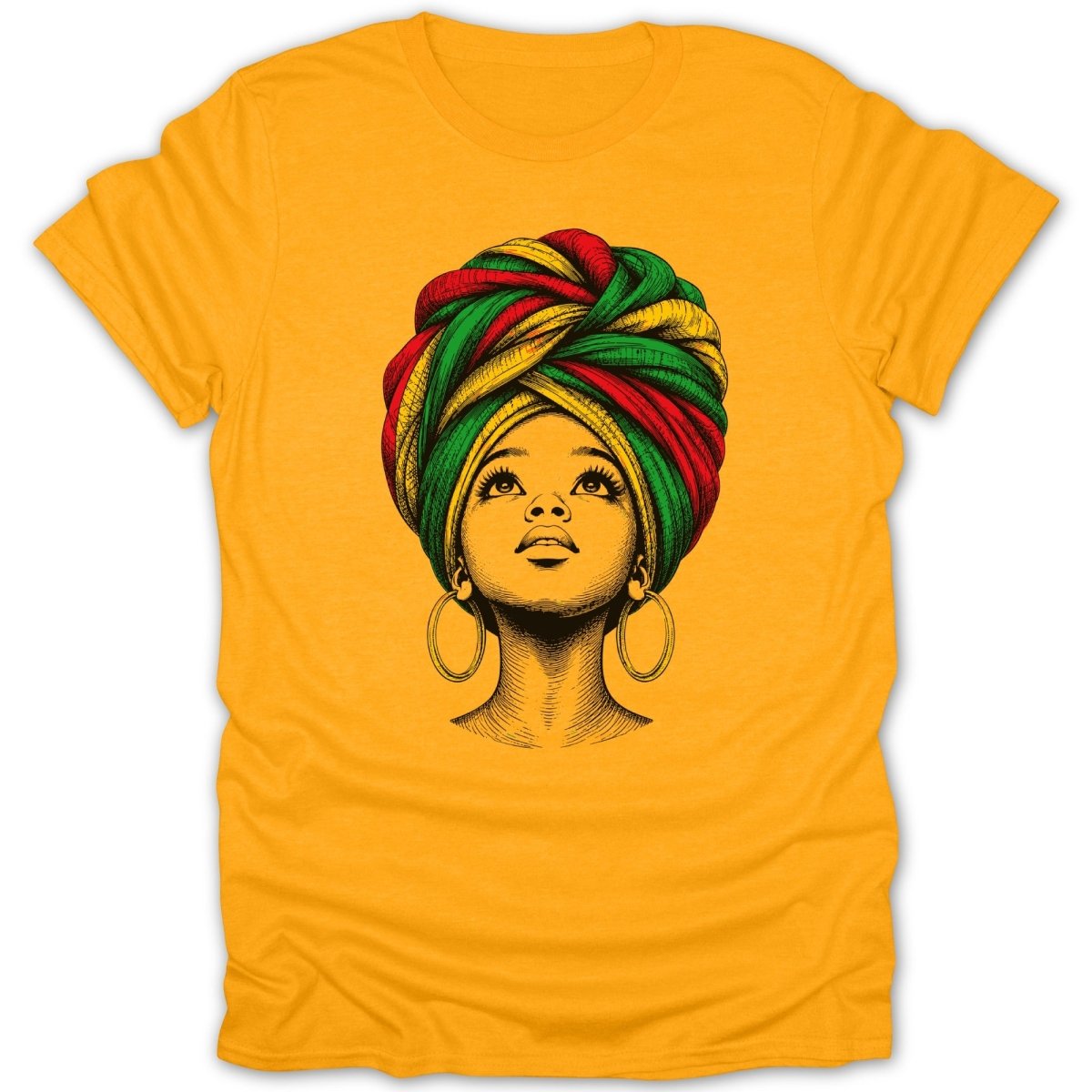 Juneteenth Afro Girl Headwrap Tee - Zion Threadz