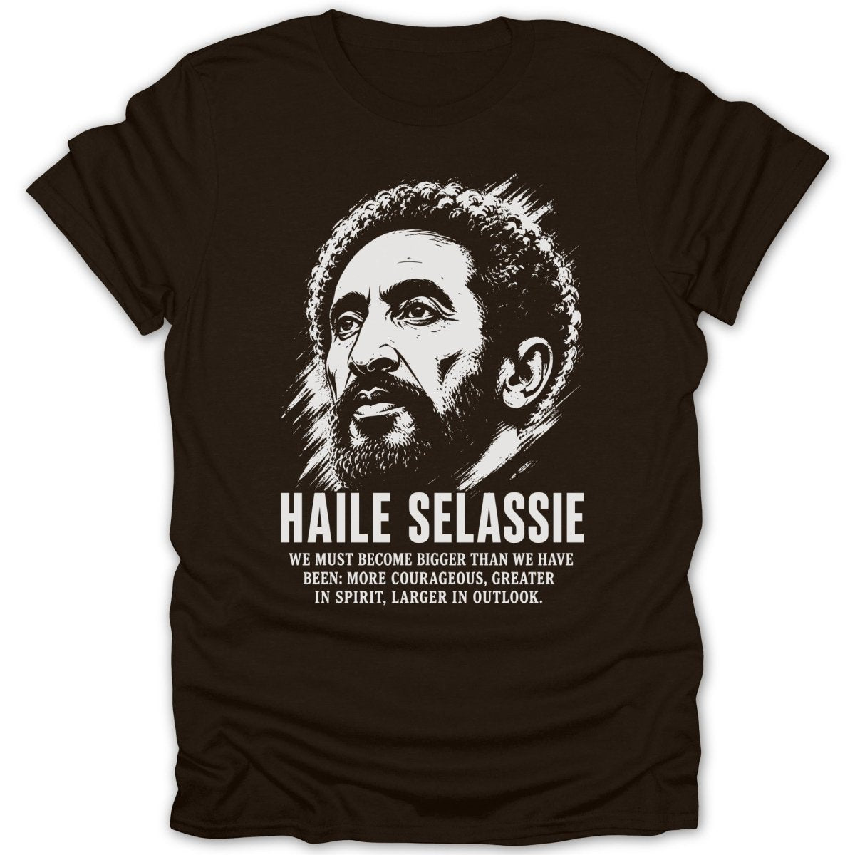 Haile Selassie Portrait Quote 2 Tee - Zion Threadz