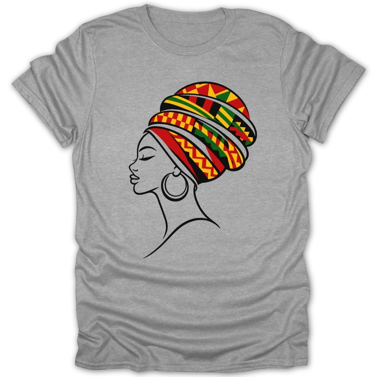 African Queen Vibrant Head Wrap Tee - Zion Threadz