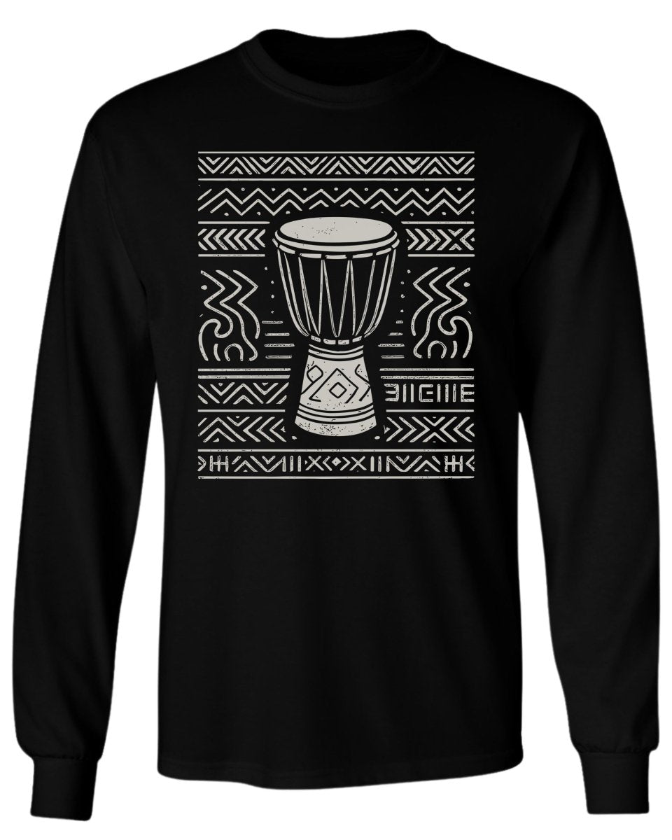 Tribal Drum Pattern Long Sleeve Tee - Zion Threadz