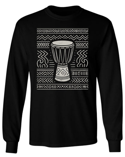 Tribal Drum Pattern Long Sleeve Tee - Zion Threadz
