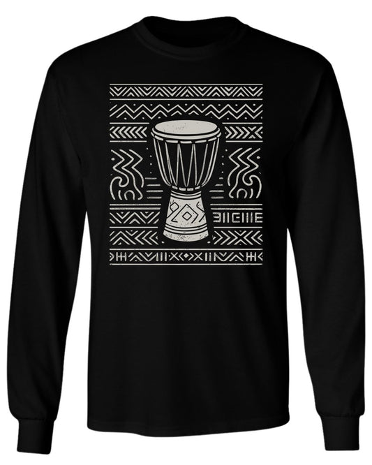 Tribal Drum Pattern Long Sleeve Tee - Zion Threadz