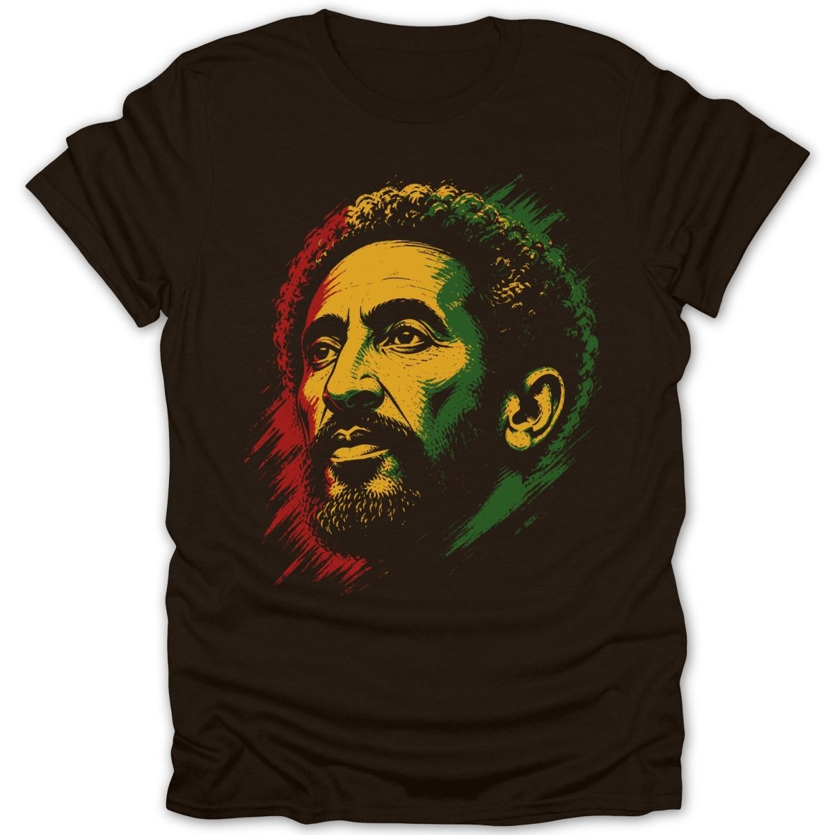 Haile Selassie Portrait RGB Tee - Zion Threadz