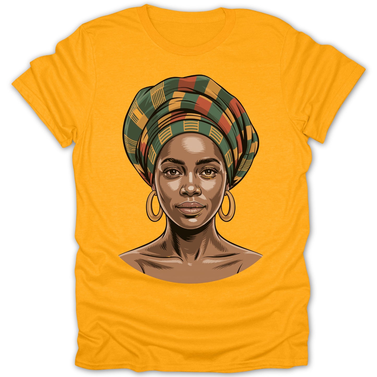 Vibrant African Head Wrap Illustration T-Shirt
