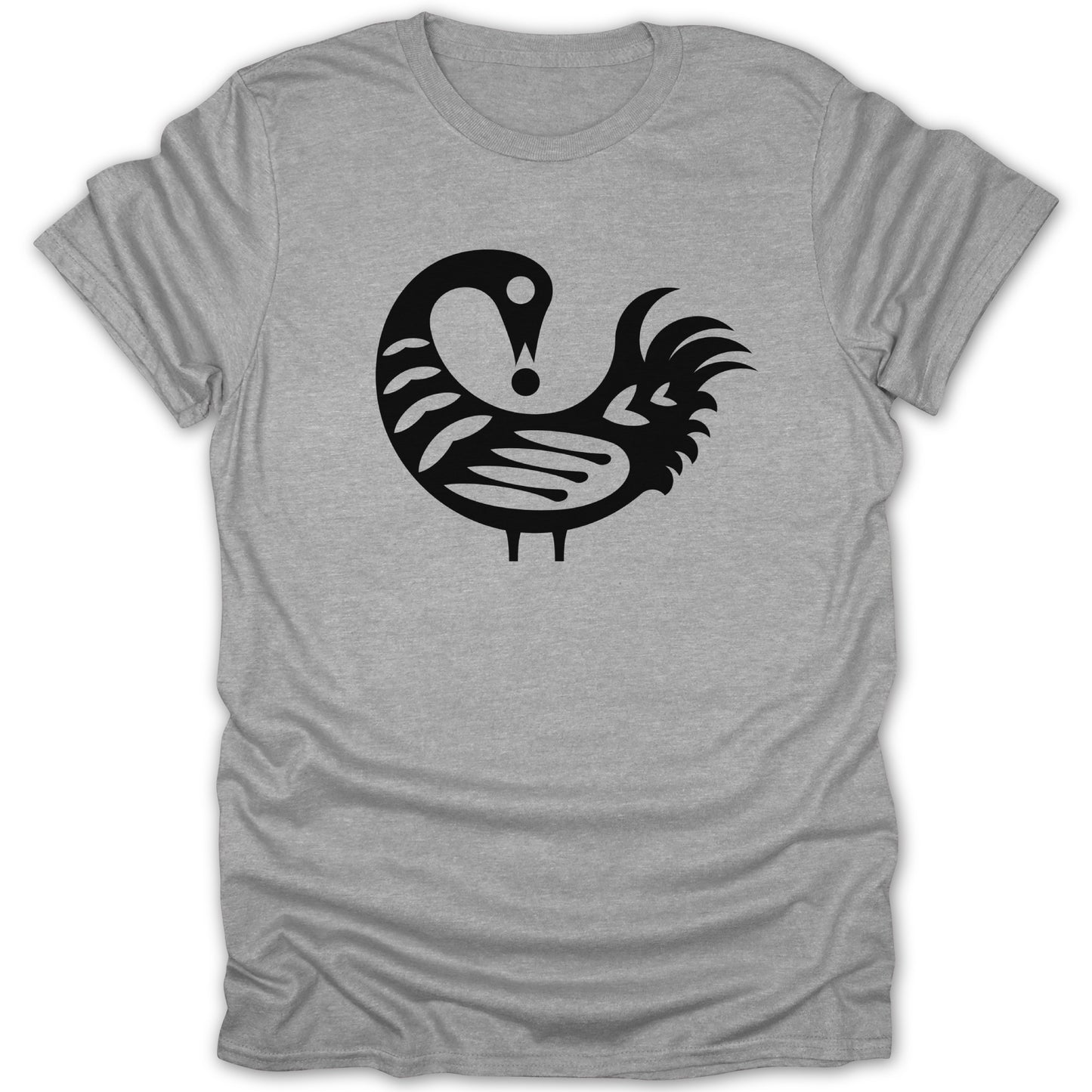 Black Ancient Tribal Art on Gray T-shirt Product