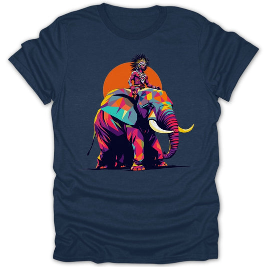 Colorful Elephant And Warrior Tee - Zion Threadz