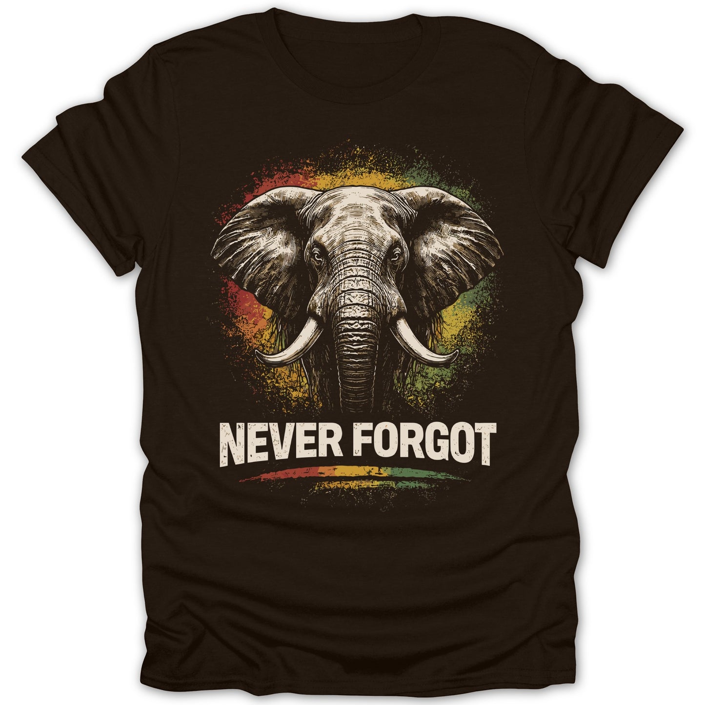 NEVER FORGOT Elephant Graphic T-shirt