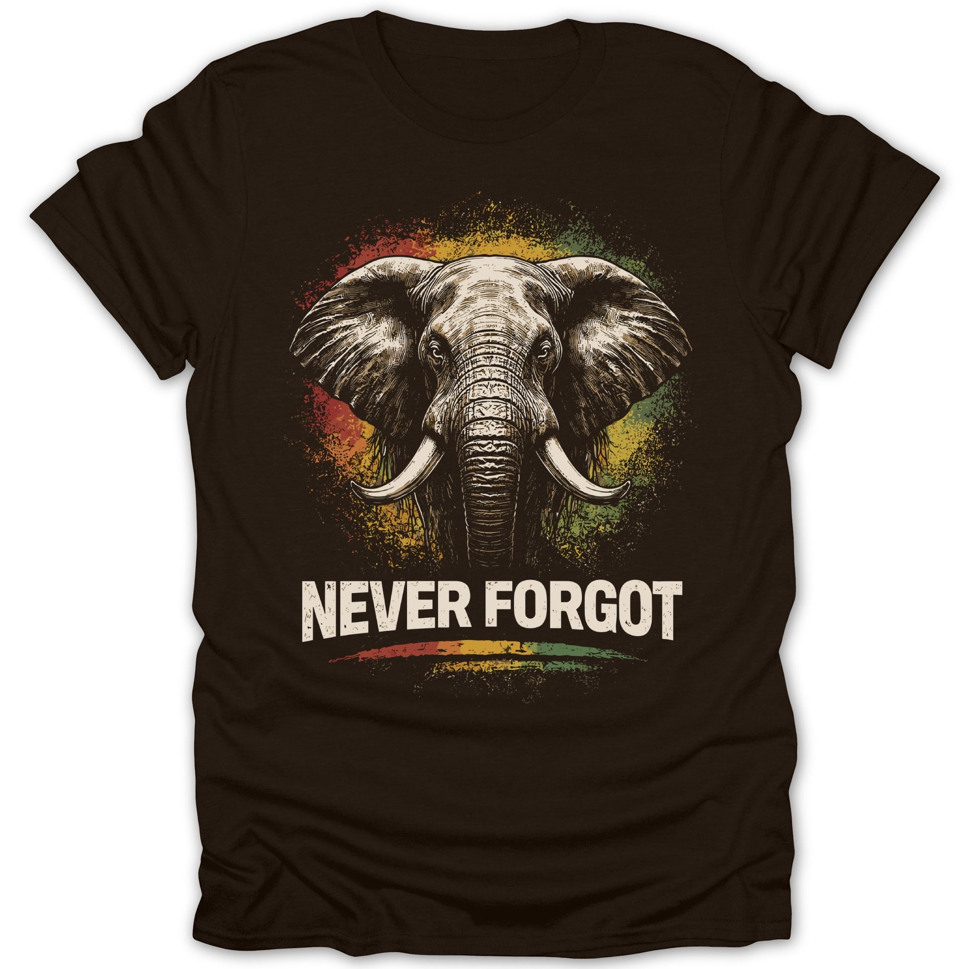 NEVER FORGOT Elephant Graphic T-shirt
