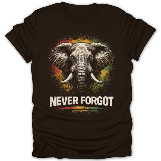 NEVER FORGOT Elephant Graphic T-shirt