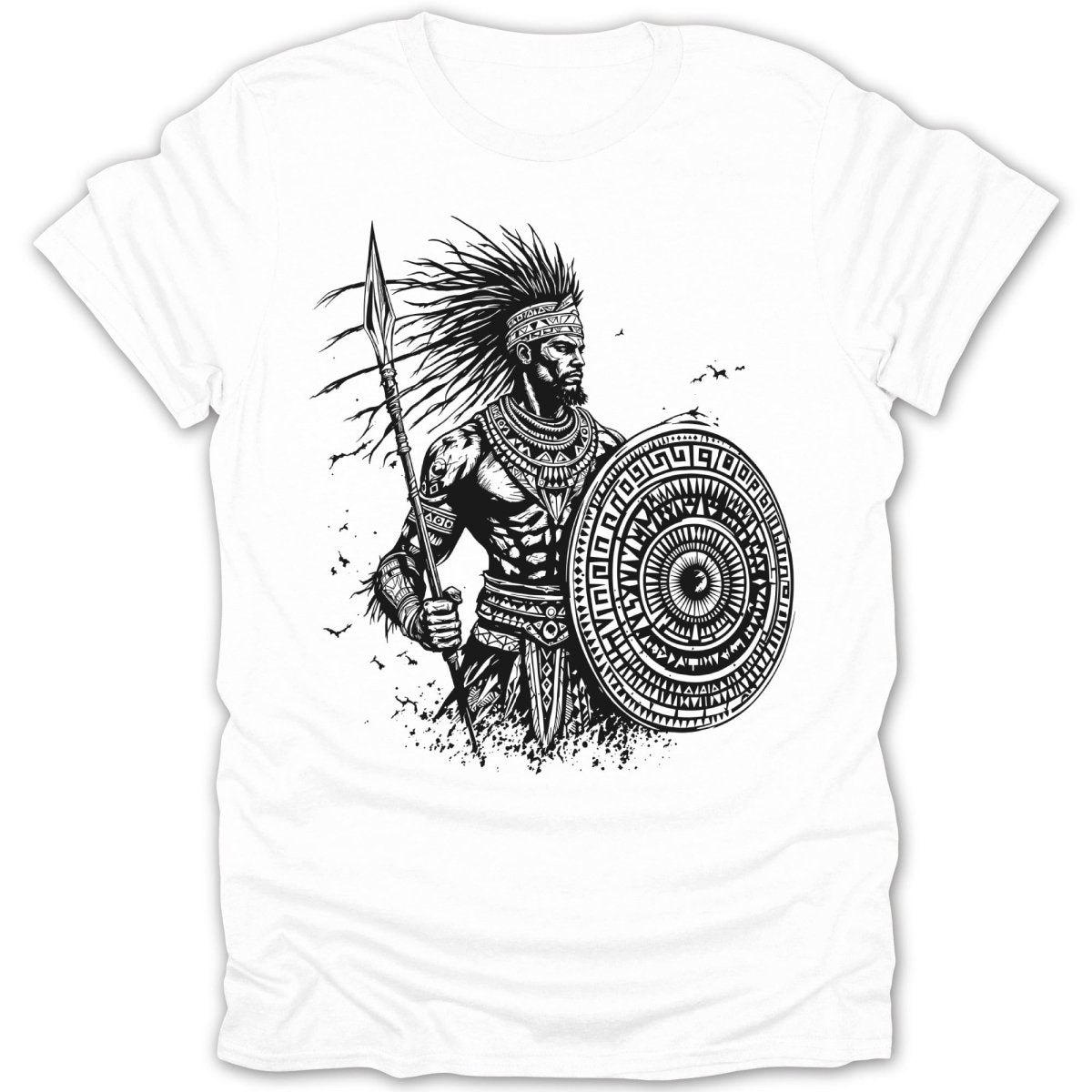 African Spear and Shield Pose Tee - Zion Threadz