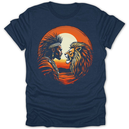 Warrior Lion Stare Sunset Tee - Zion Threadz