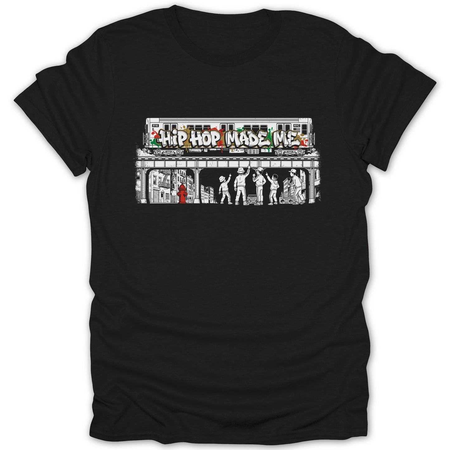 Hip Hop Made Me Subway Art Graphic T-Shirt